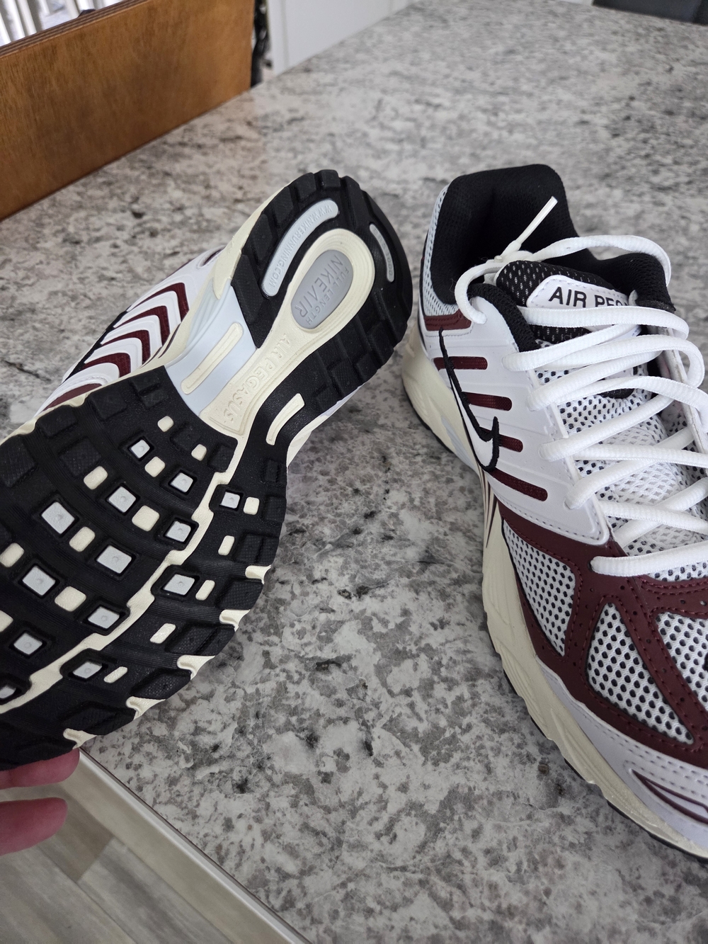 New Nike Air Pegasus Women’s White and Burgundy /brown Athletic Sneakers Sz W9 - Picture 9 of 12